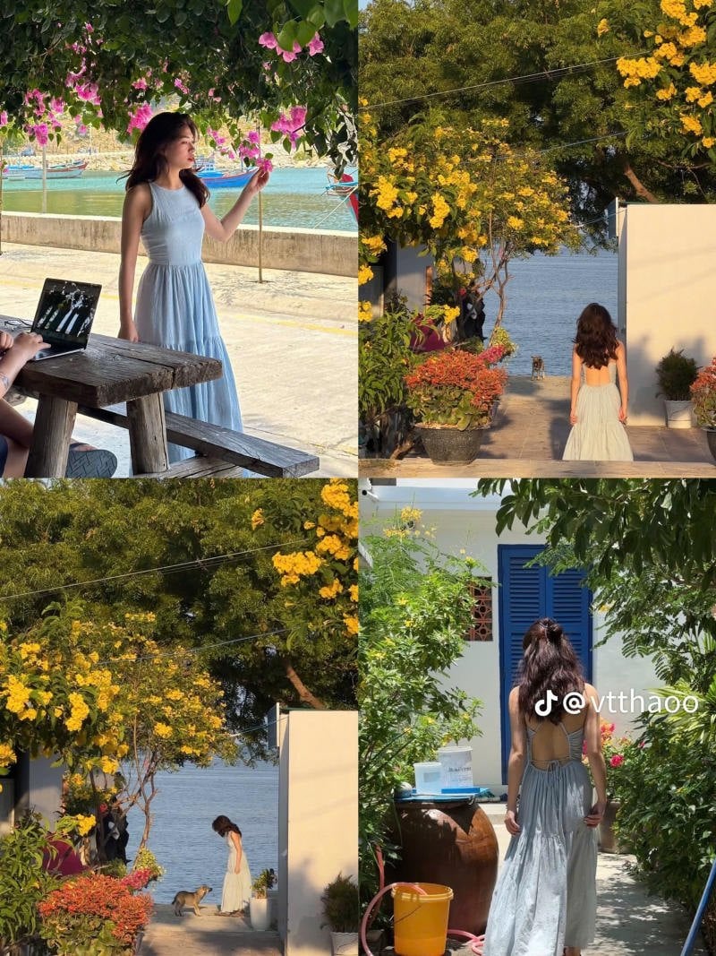 Dịu dàng như nàng thơ cùng đầm maxi xanh pastel