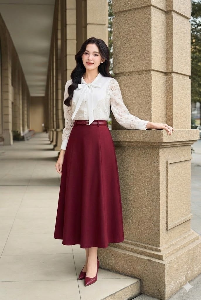 Đỏ burgundy và màu trắng