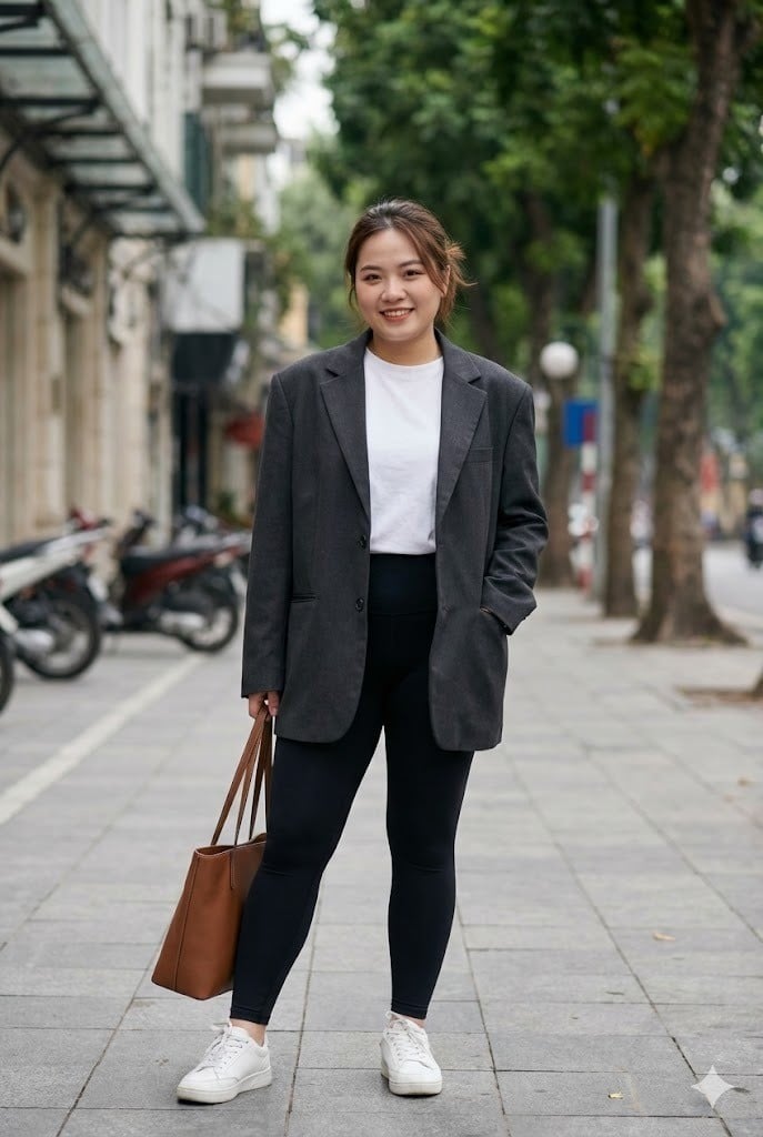 Layering với áo Blazer dáng rộng