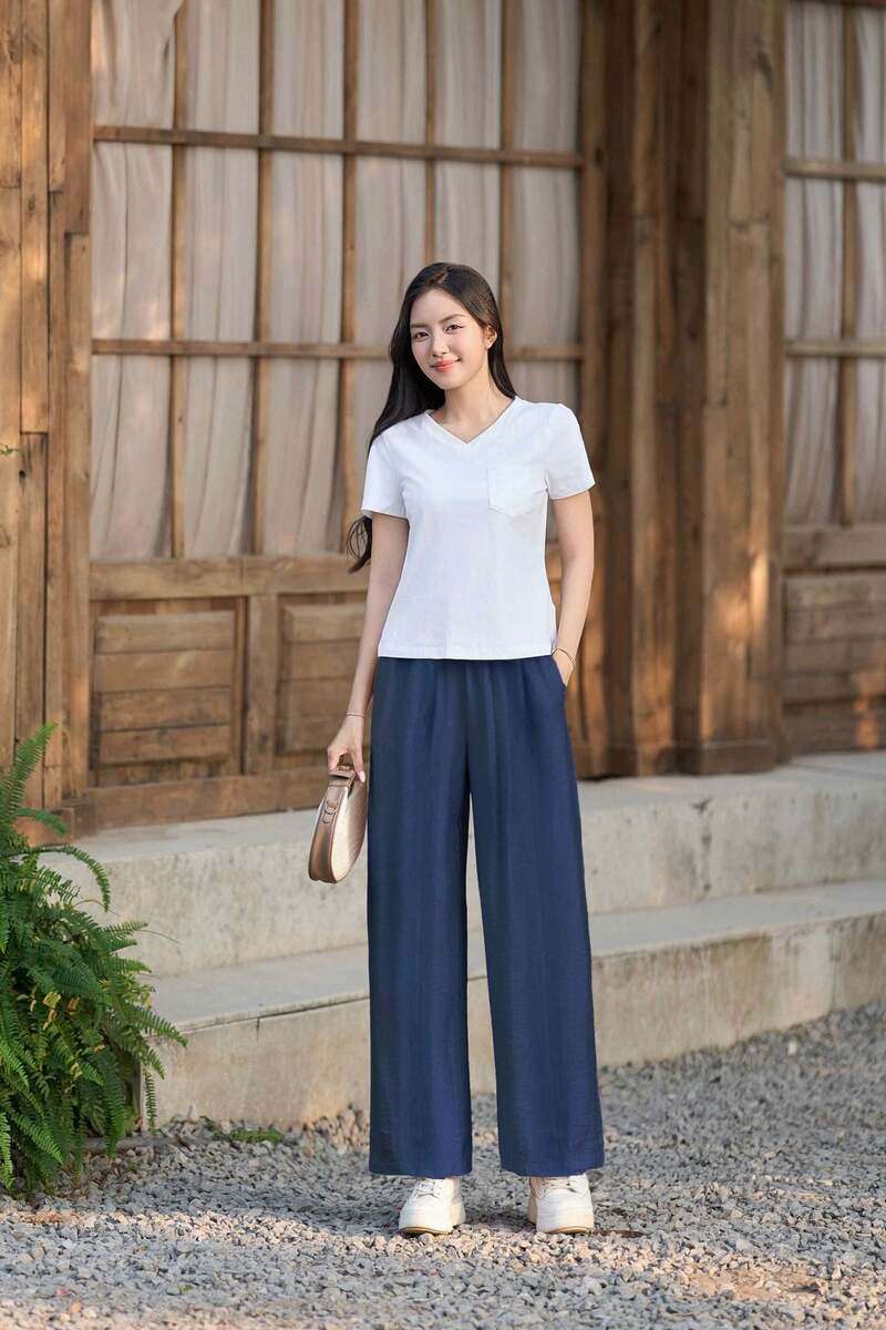 phối đồ với quần culottes ống rộng