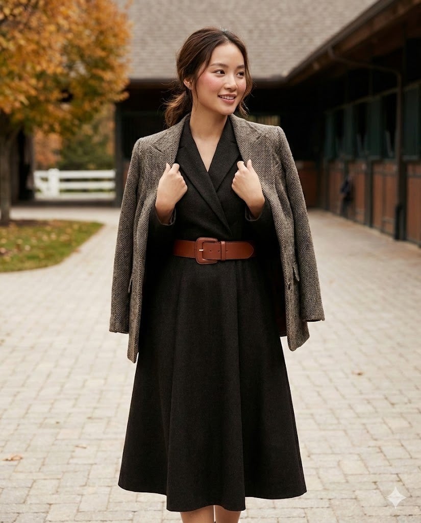 Váy liền thân và Thắt lưng bản to