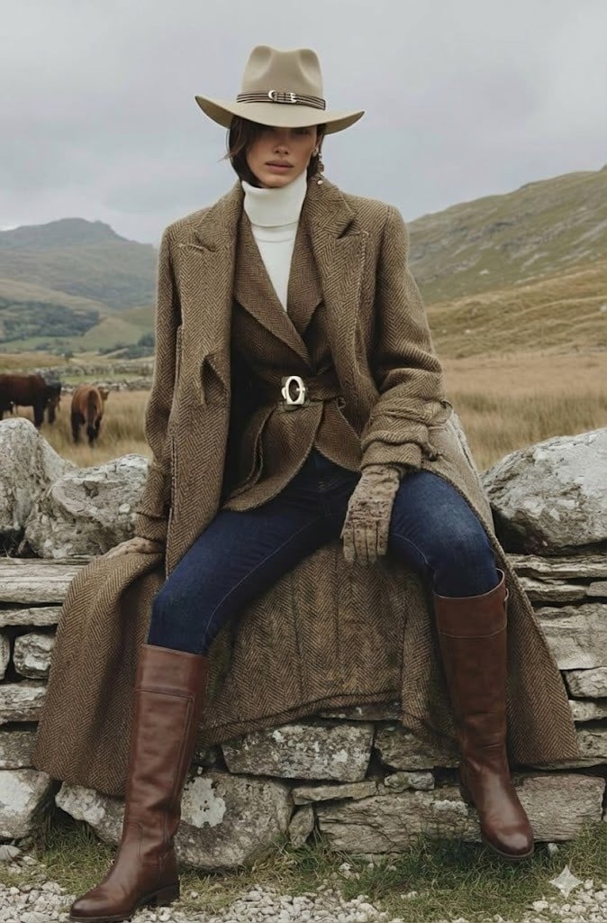 Blazer chiết eo và Skinny Jeans