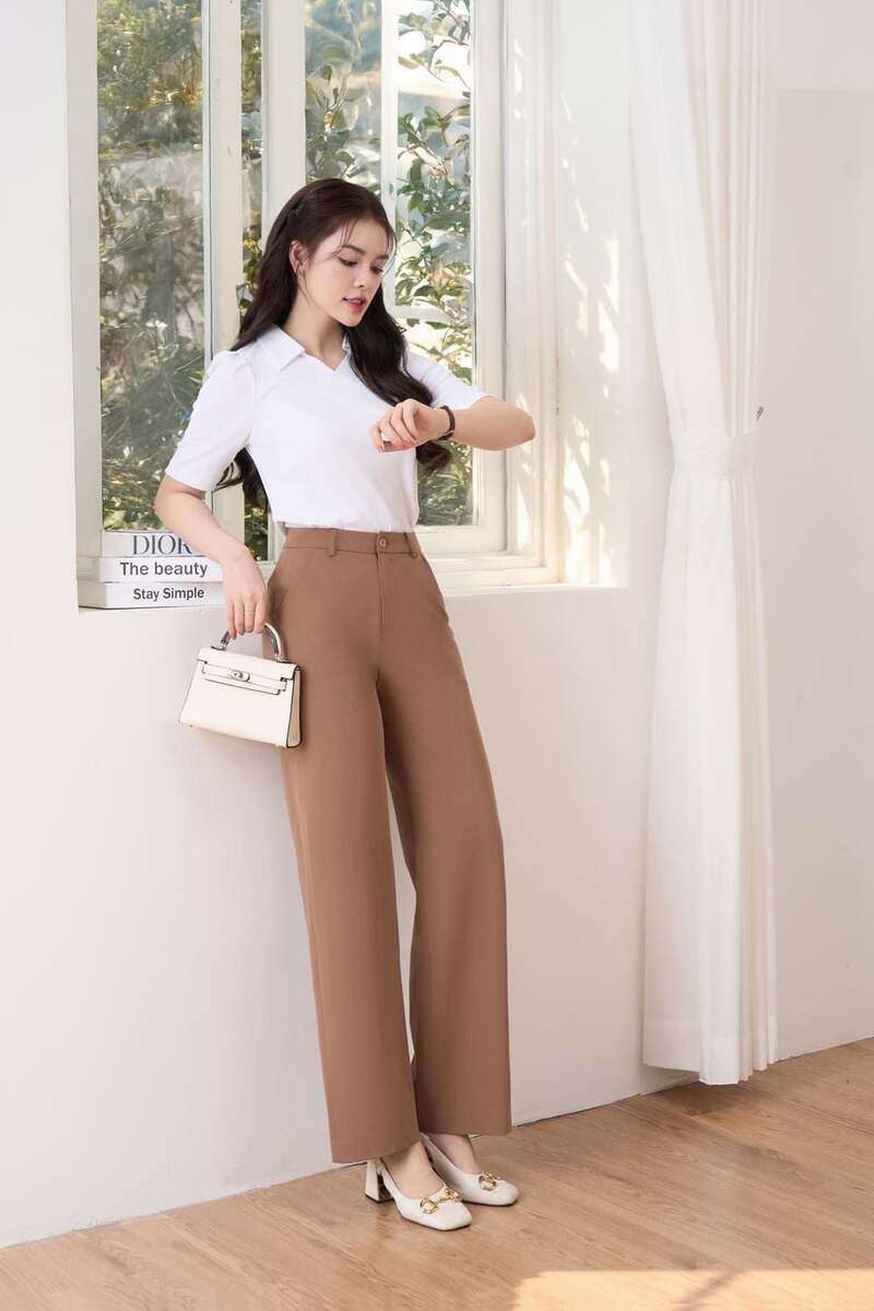 phối đồ với quần culottes ống rộng