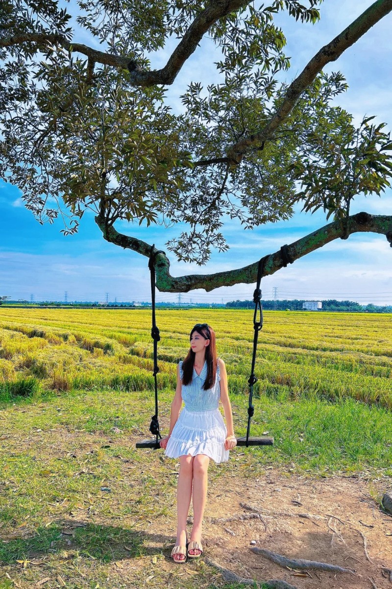 tạo dáng chụp ảnh với xích đu