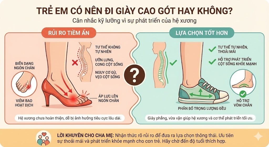 Trẻ Em Có Nên Đi Giày Cao Gót Hay Không?