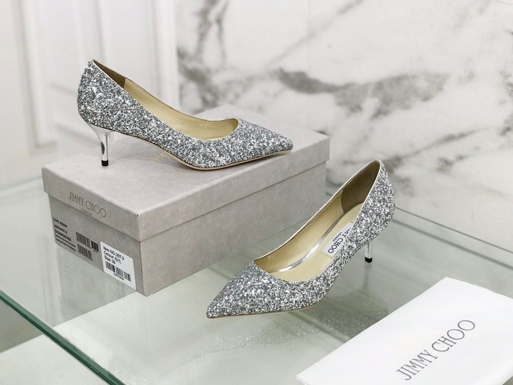 Giày Cao Gót 5cm Màu Ánh Kim