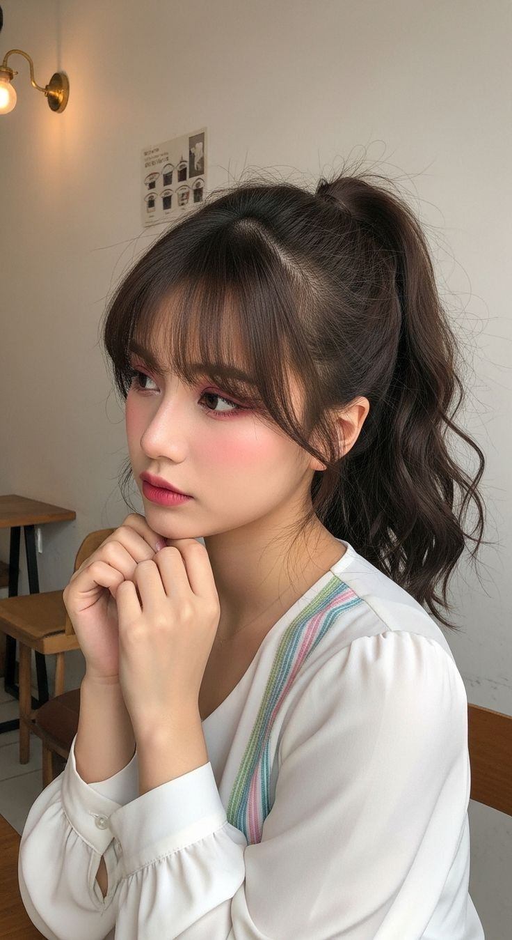 tóc mái bay buộc cao