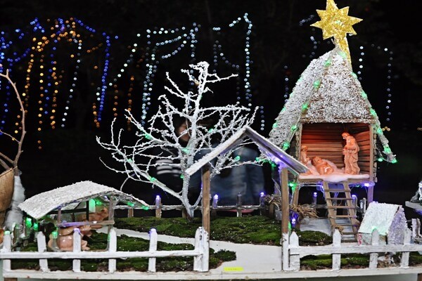 phông nền hang đá giáng sinh