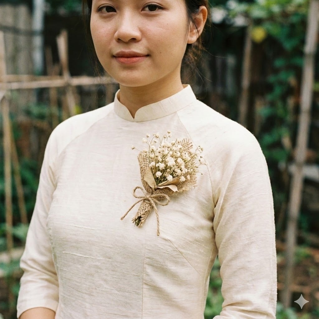 Cành hoa mai, hoa đào kết cườm tinh xảo