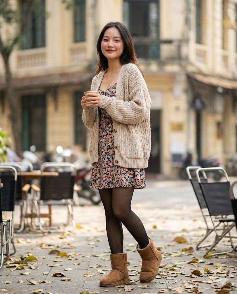 13. Váy hoa nhí và Cardigan