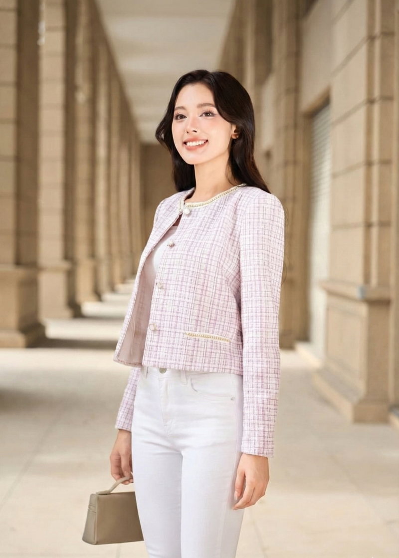 cách phối đồ với áo dạ tweed