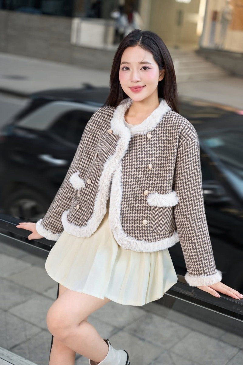 cách phối đồ với áo dạ tweed