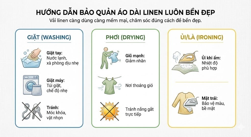 Hướng Dẫn Bảo Quản Áo Dài Linen Luôn Bền Đẹp