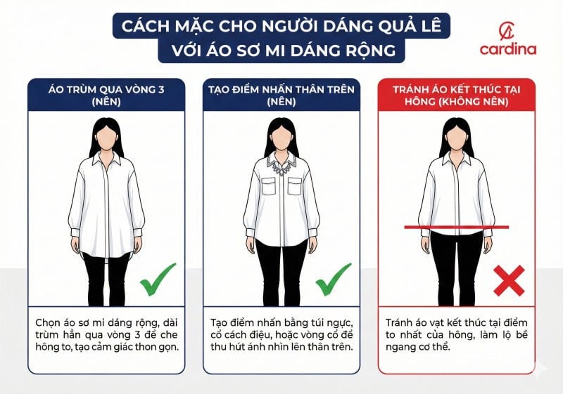 phối áo sơ mi form rộng
