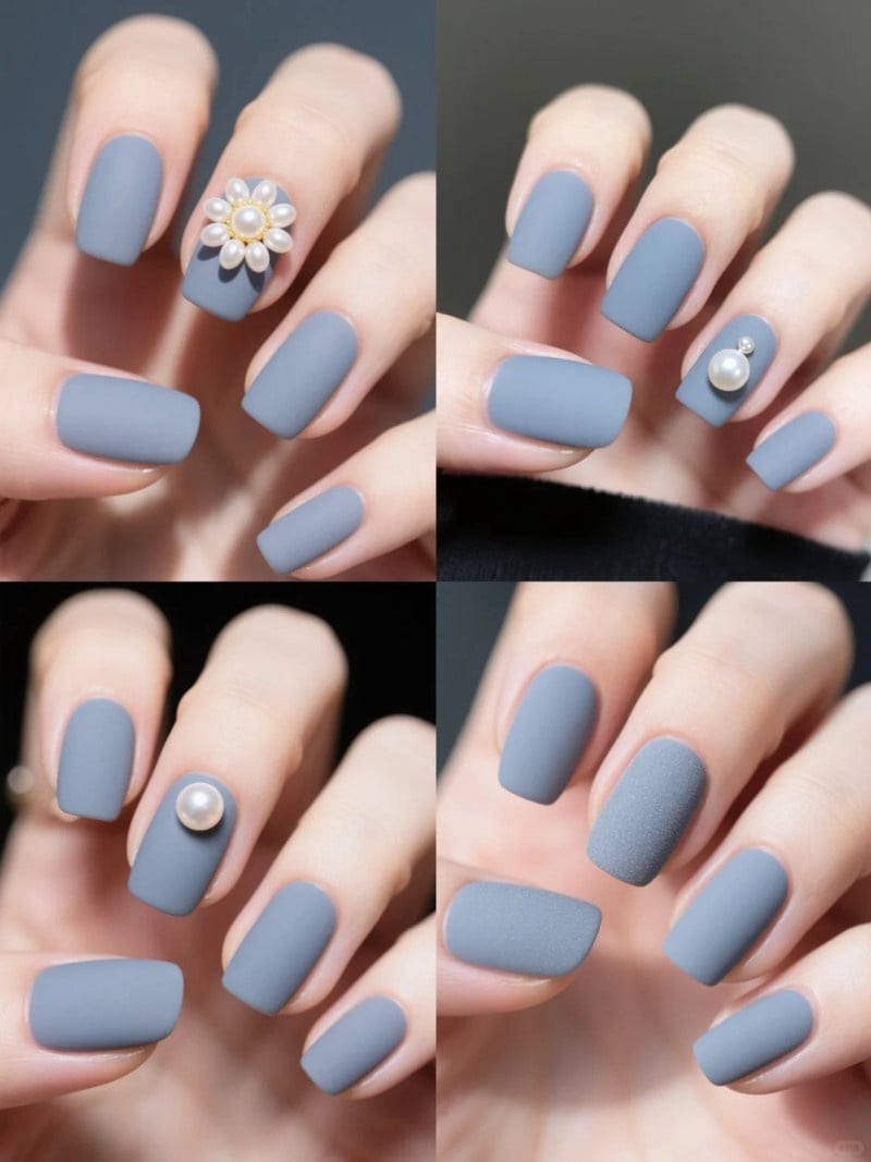 nail màu xanh dương nhạt