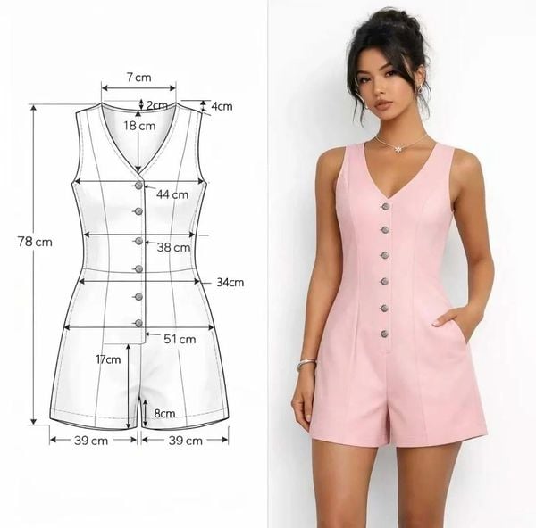 Jumpsuit ngắn cho nấm lùn