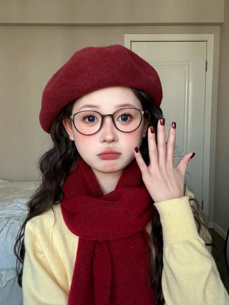 Phối khăn len tạo điểm nhấn