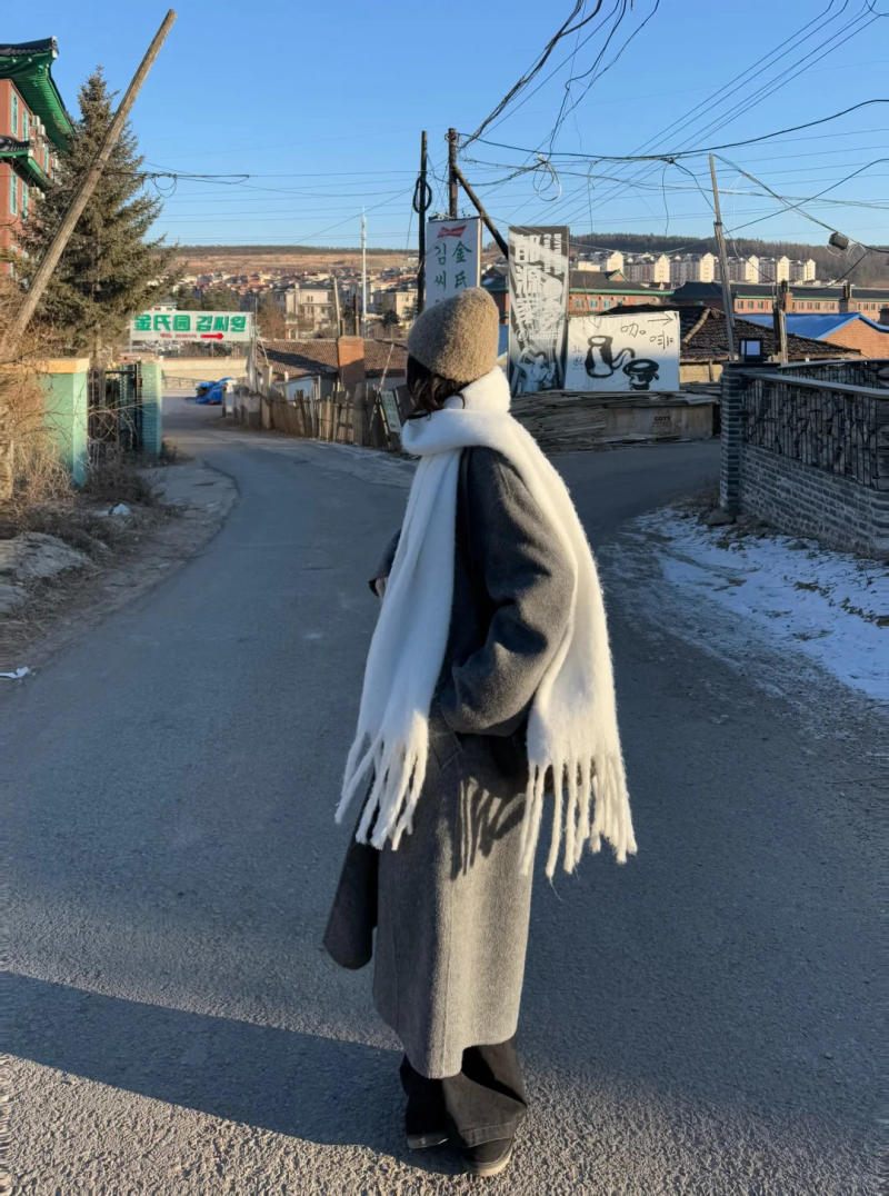 Khăn len màu be/nude