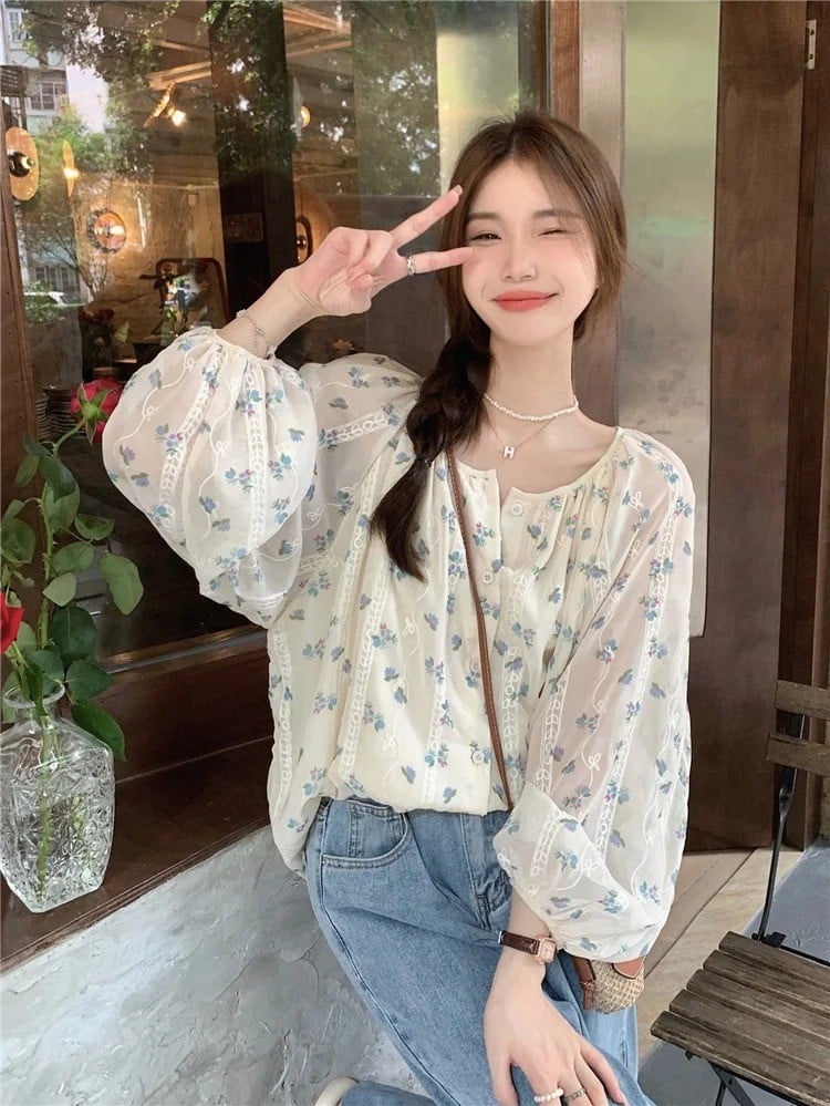 kiểu áo voan đẹp trẻ trung