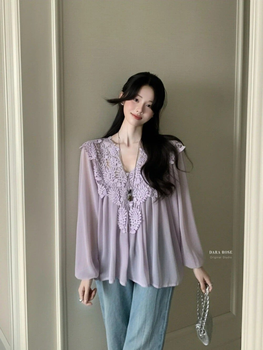 kiểu áo voan đẹp trẻ trung