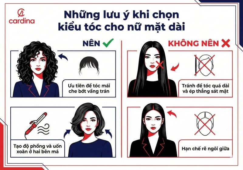 kiểu tóc cho nữ mặt dài