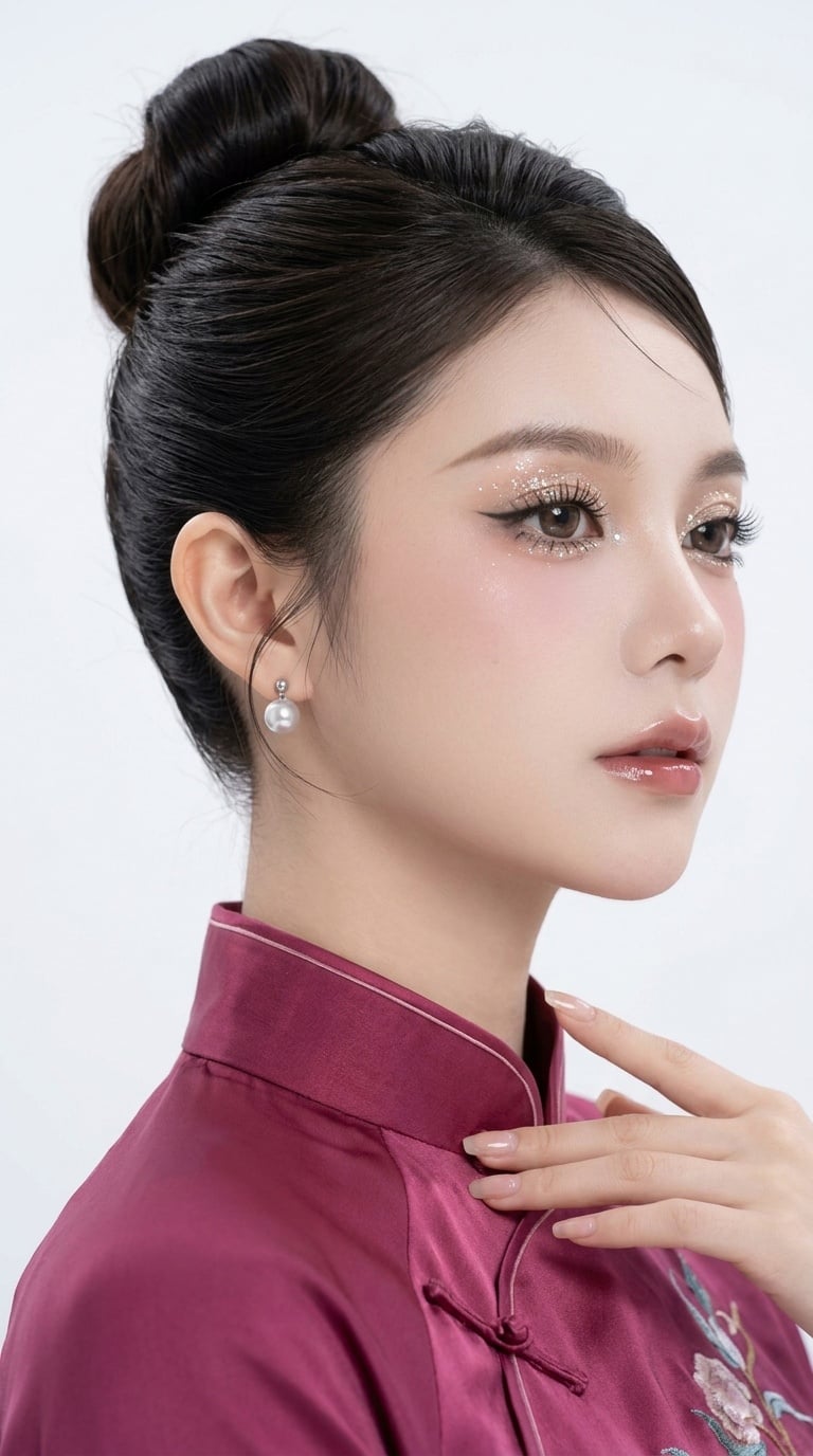 Tóc búi cao hiện đại