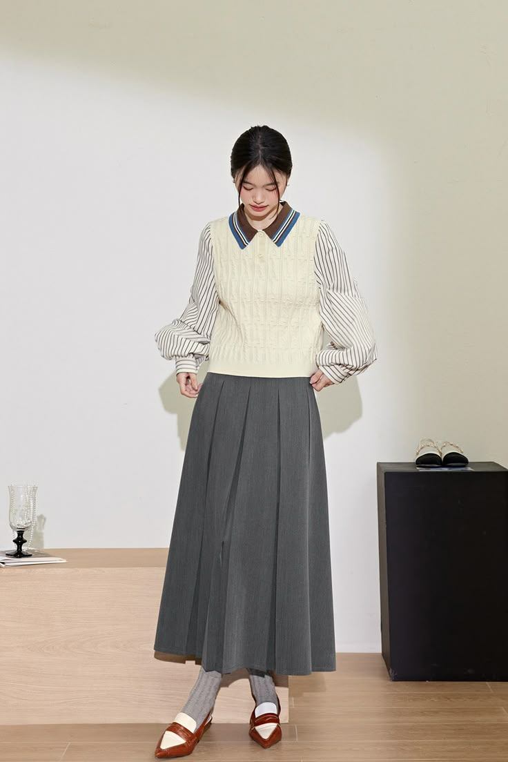 phối đồ với áo gile
