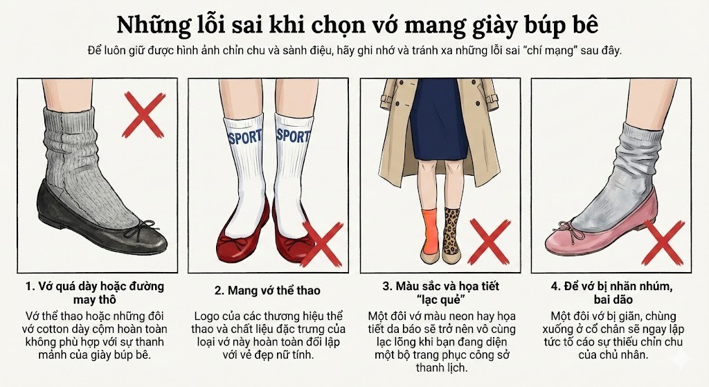 Những lỗi sai khi chọn vớ mang giày búp bê