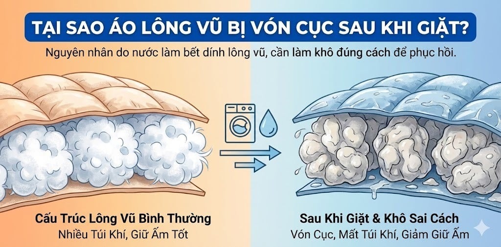 Làm thế nào để phục hồi độ phồng tối đa cho áo sau nhiều năm sử dụng?