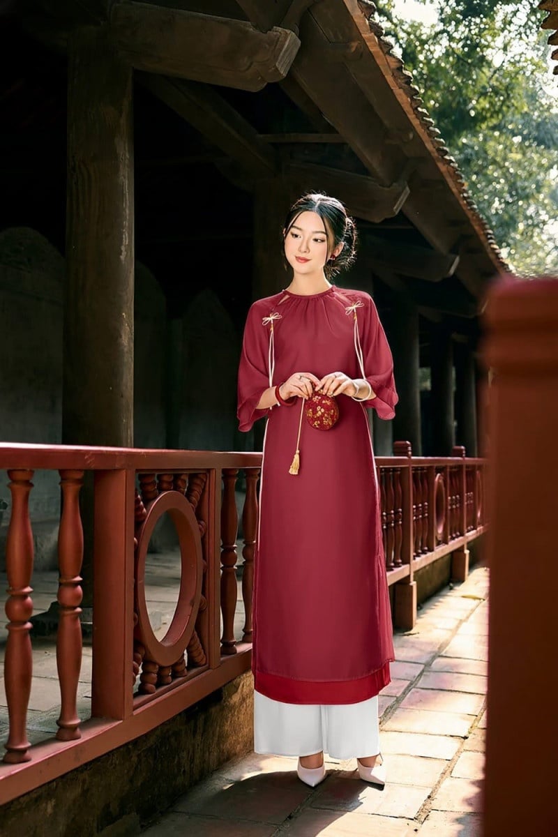 những mẫu áo dài cổ tròn