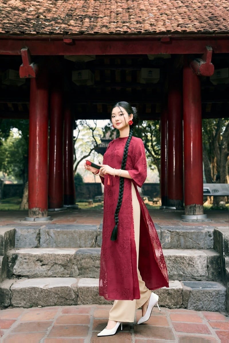 những mẫu áo dài cổ tròn