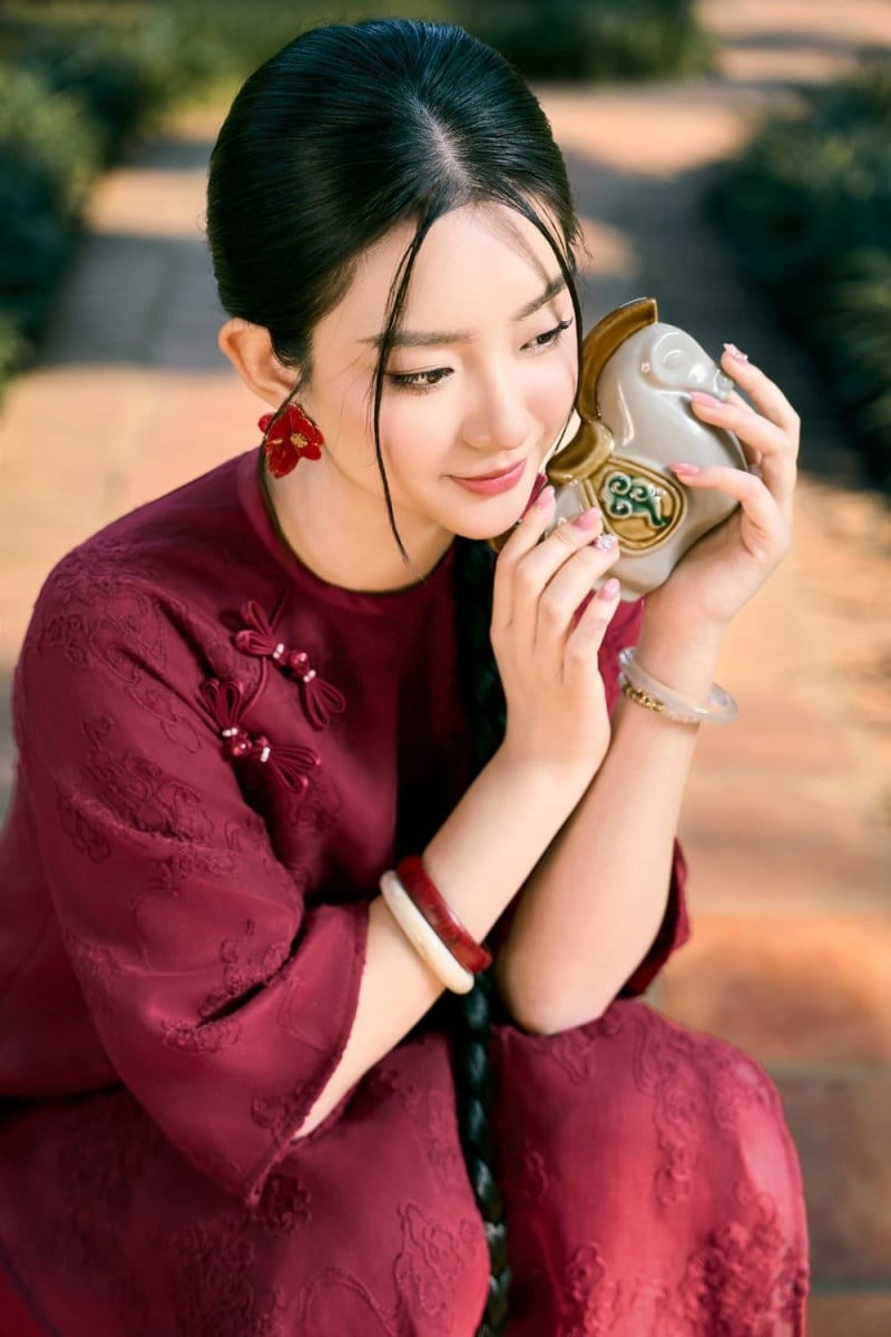 những mẫu áo dài cổ tròn