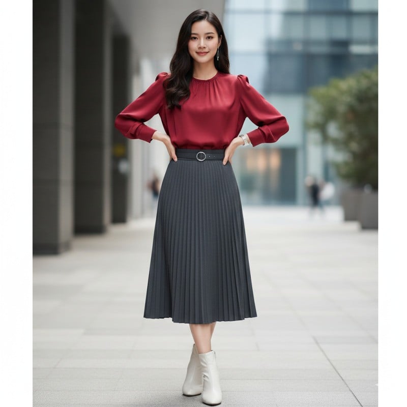 Kết hợp với áo màu đỏ