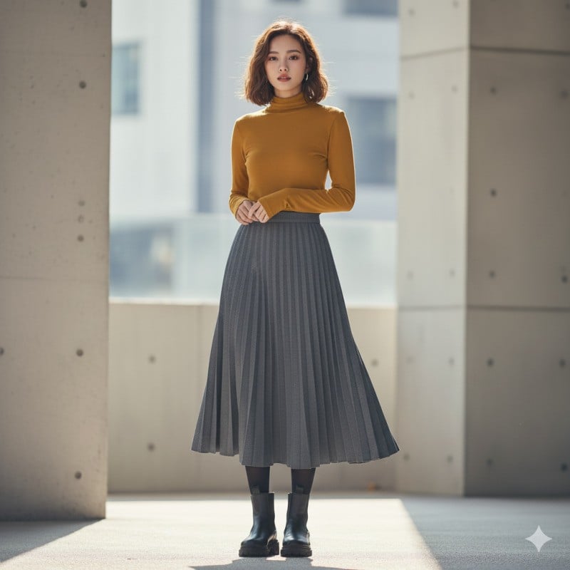 Kết hợp với áo màu vàng đất