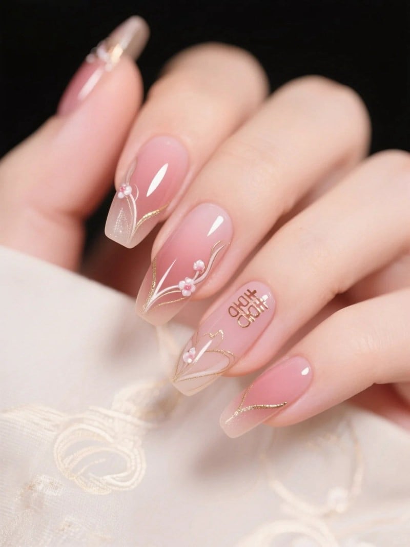 mẫu nail cô dâu
