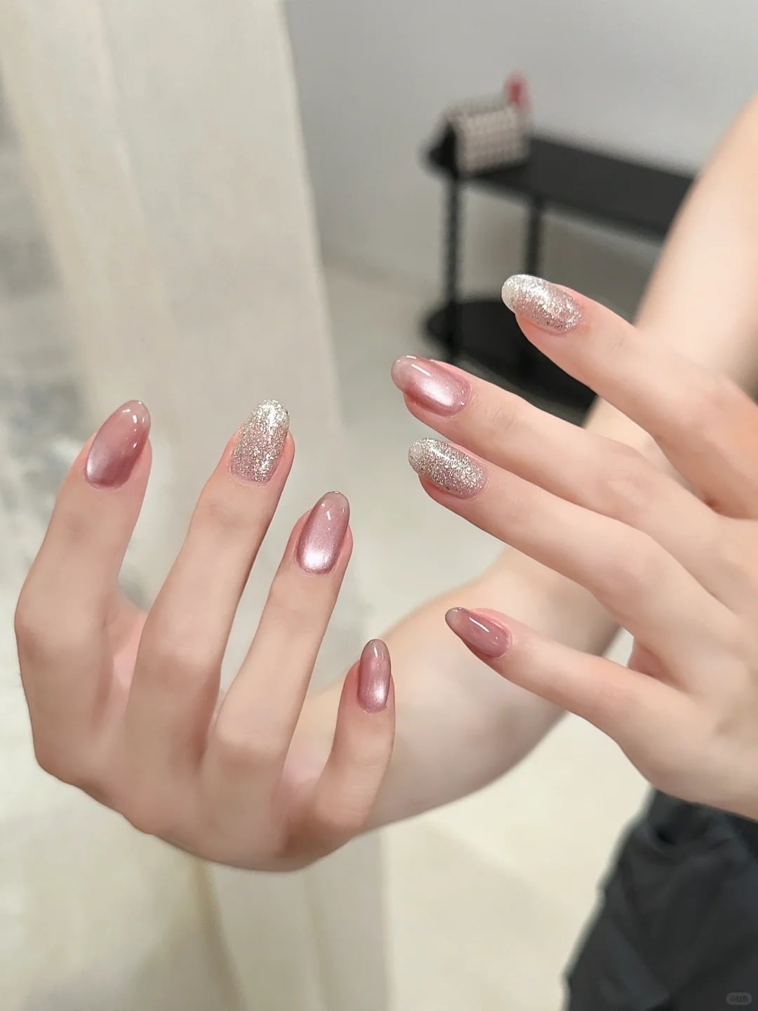 mẫu nail mắt mèo