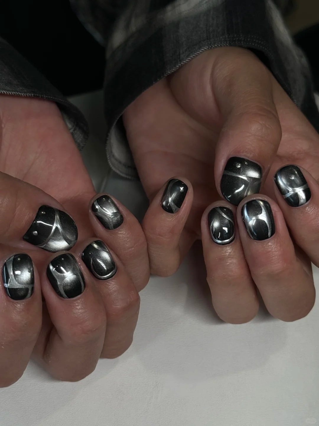 mẫu nail mắt mèo