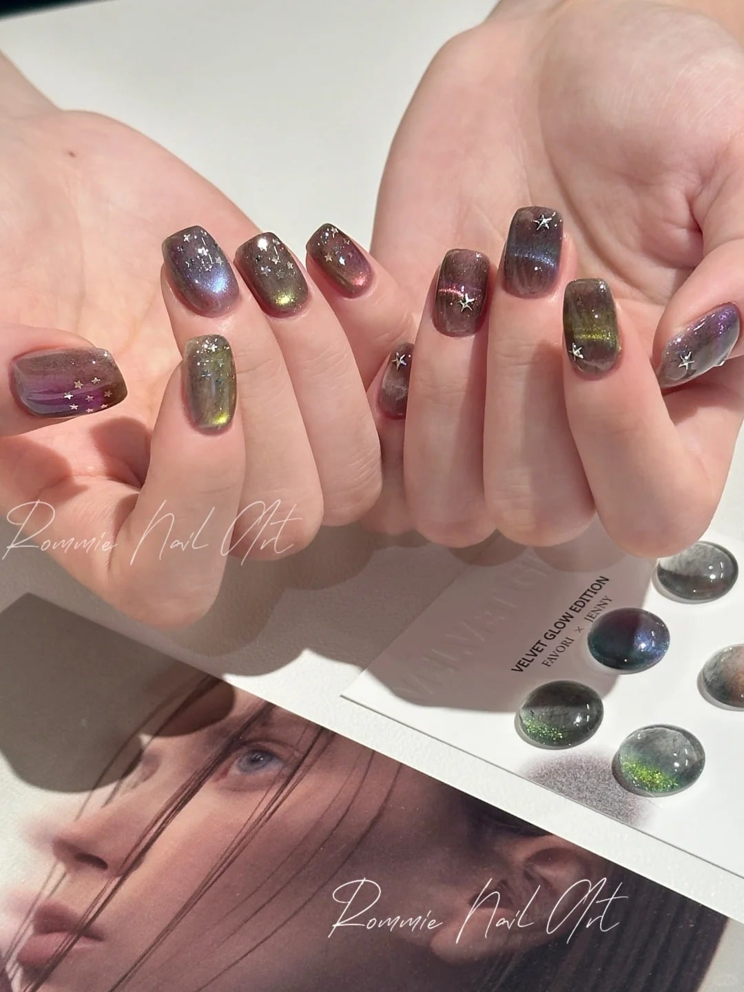 mẫu nail mắt mèo