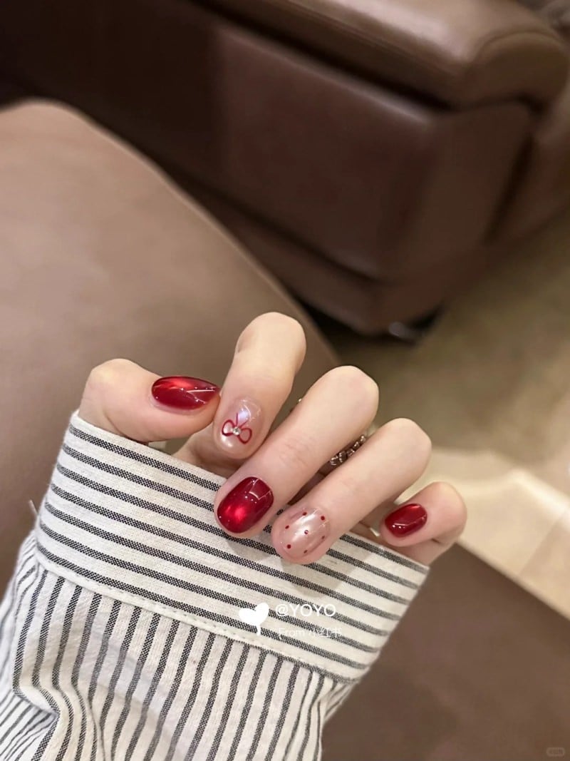 mẫu nail mắt mèo đẹp