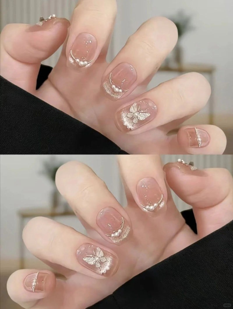 mẫu nail mắt mèo đẹp