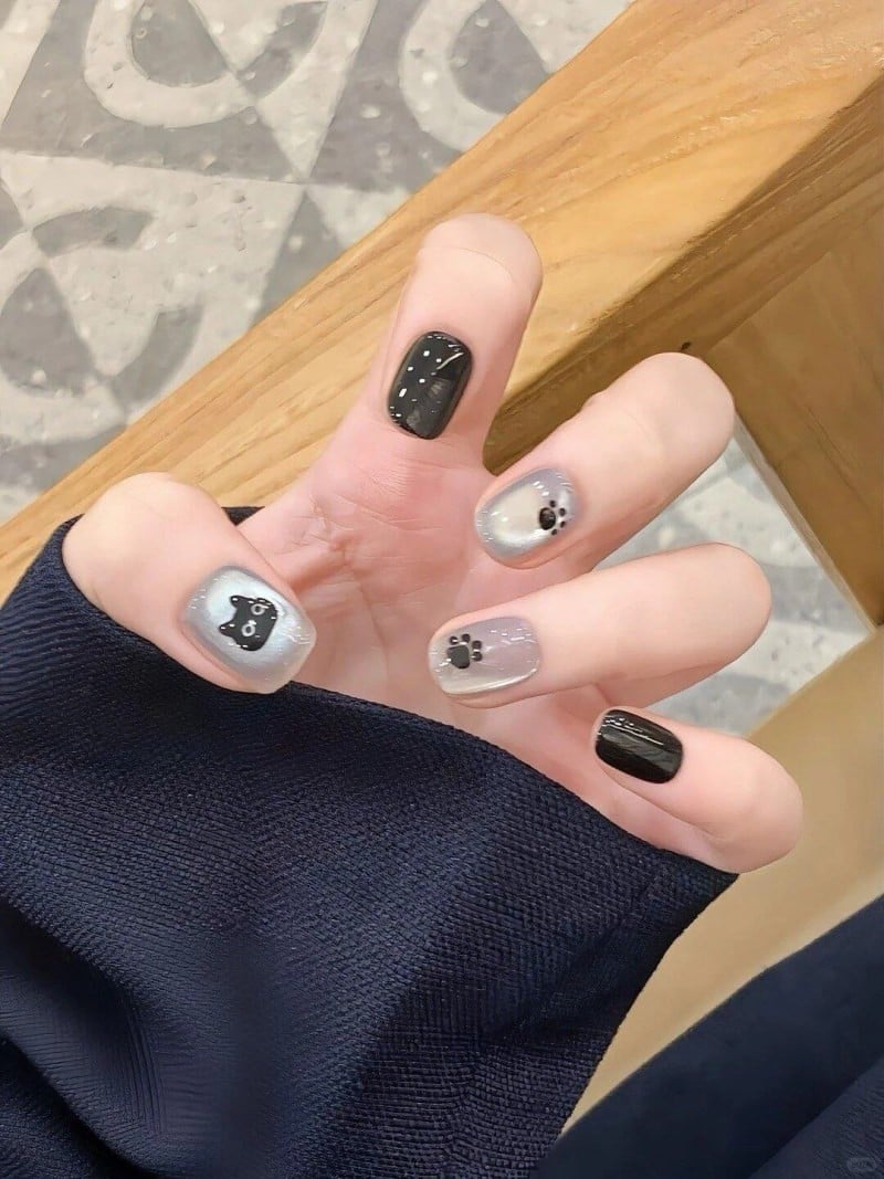 mẫu nail mắt mèo đẹp