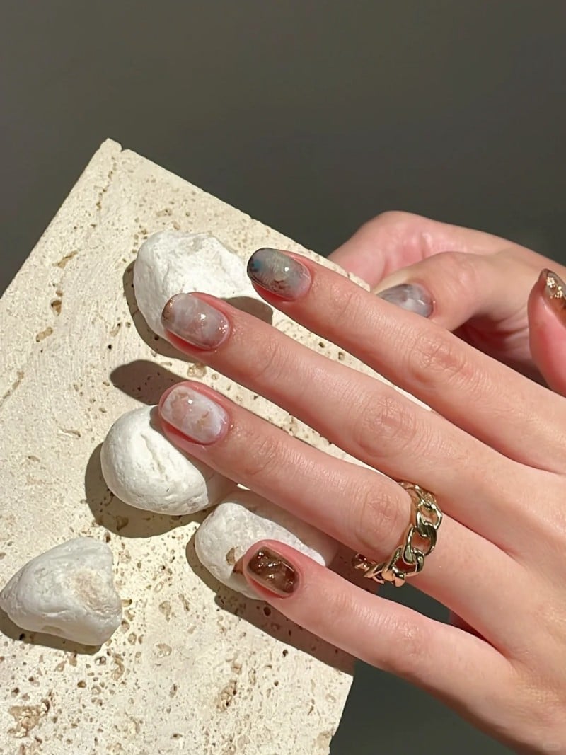 mẫu nail sơn thạch