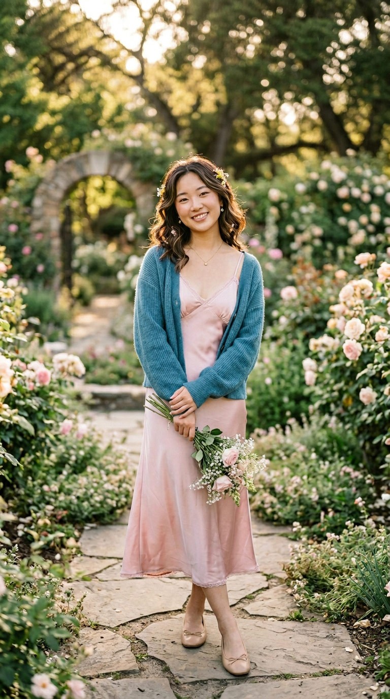 Kết hợp xanh cổ vịt cùng màu hồng thạch (Quartz Pink)