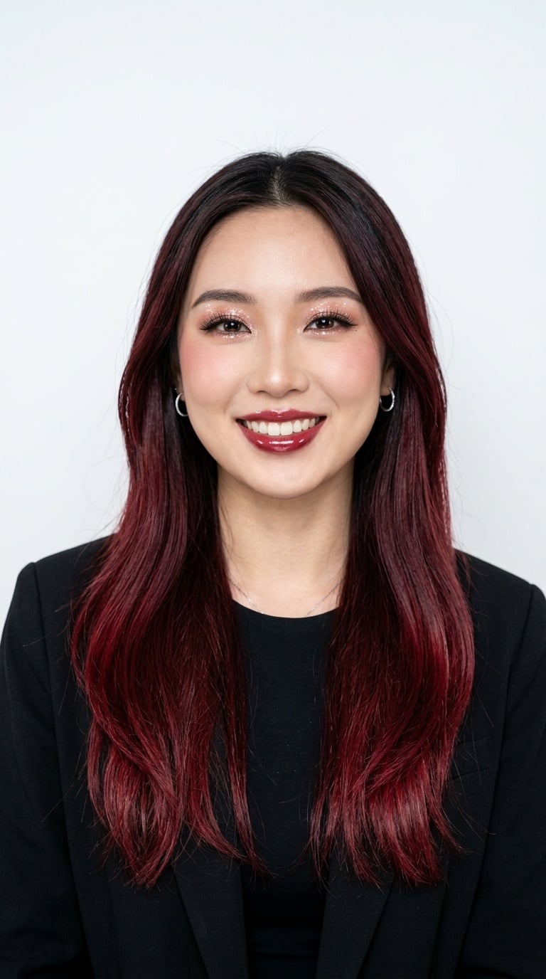 Màu nhuộm tóc Balayage Đỏ Cherry Cola rực rỡ
