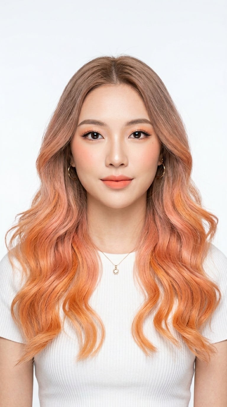 Màu nhuộm tóc Balayage Cam Đào