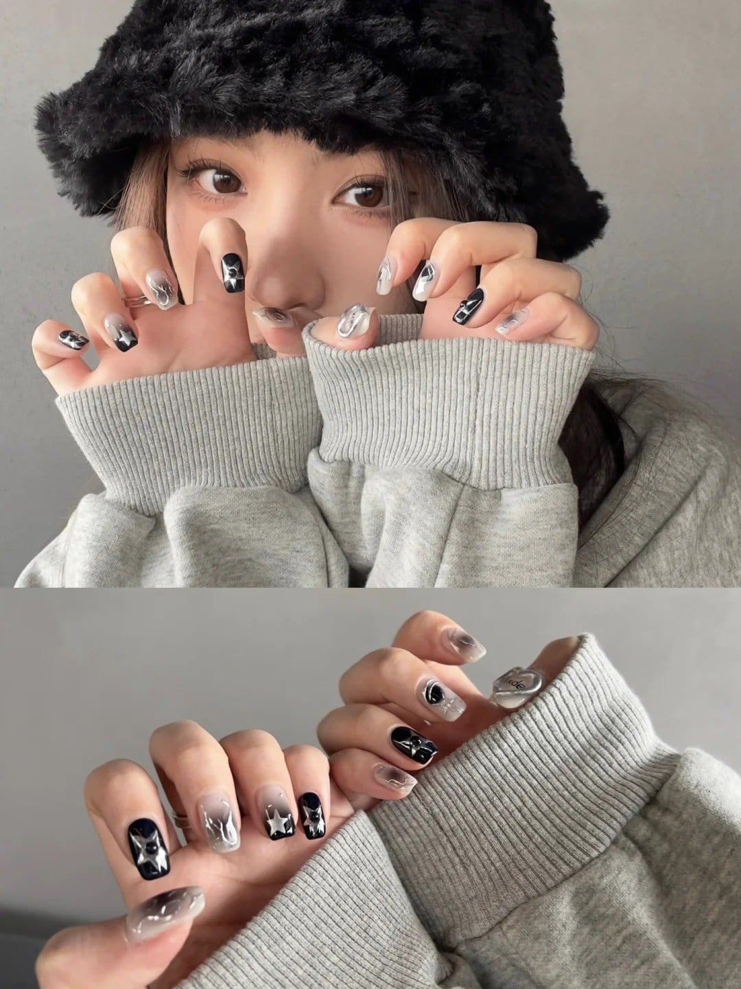 nail đen trắng