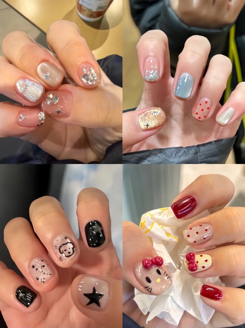 những mẫu nail đẹp cho móng ngắn