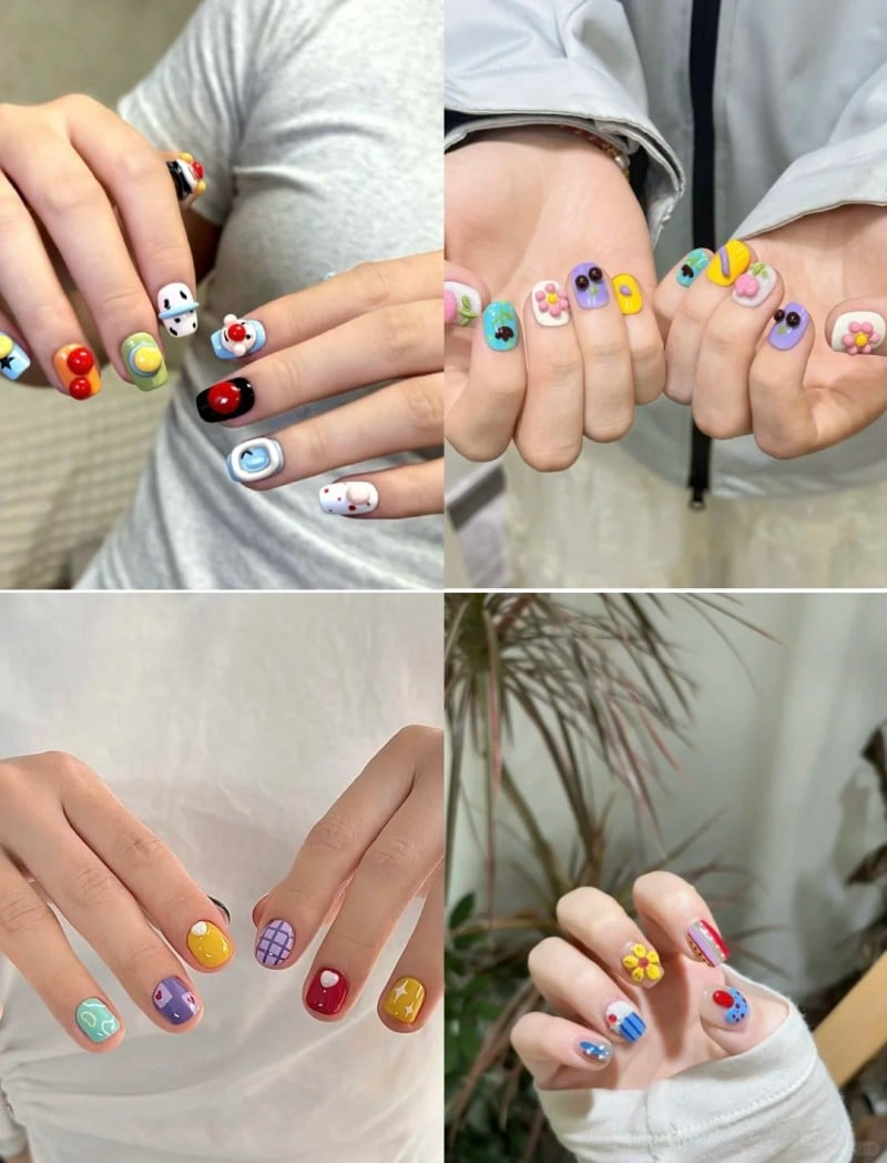 những mẫu nail đẹp cho móng ngắn