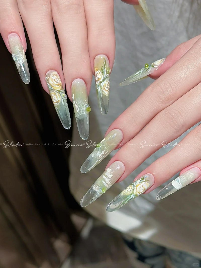 Nail ombre mùa xuân