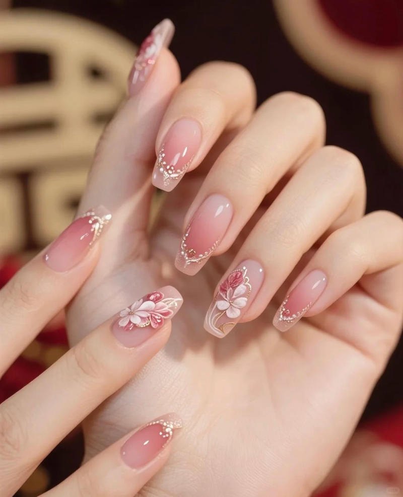 Nail ombre mùa xuân